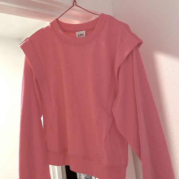 NWT [LINI] Gabby Long-Sleeve Crew Neck Pink Athletic Sweatshirt Top Women’s Sz S - Picture 5 of 9